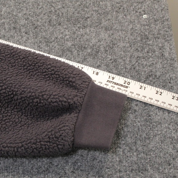 Madewell Gray Fuzzy Sherpa Hoodie Sweatshirt‎ Pullover Drawstring Size S - Picture 5 of 7